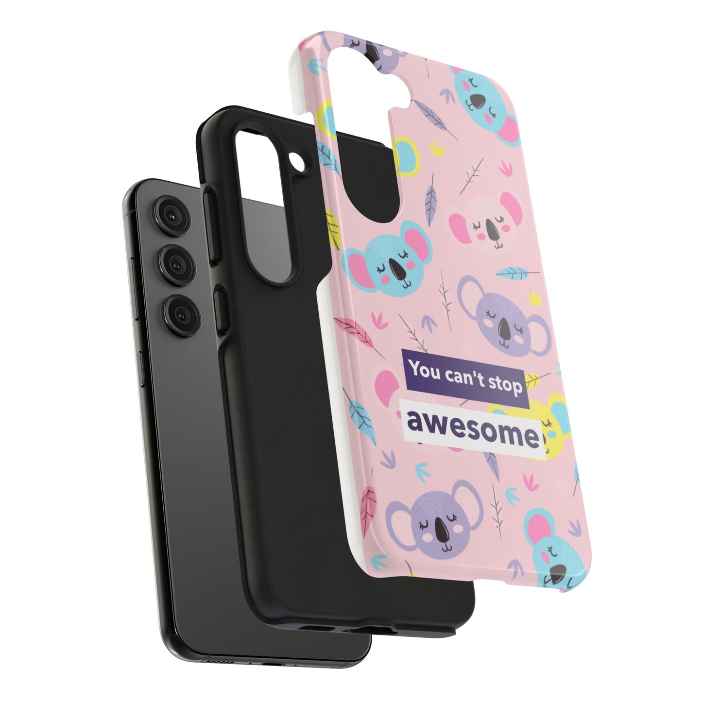 Cute Koala Phone Case with Inspirational Quote, Tough Case, Goofy Gift for Kids, Fun Accessories, Unique Phone Cover