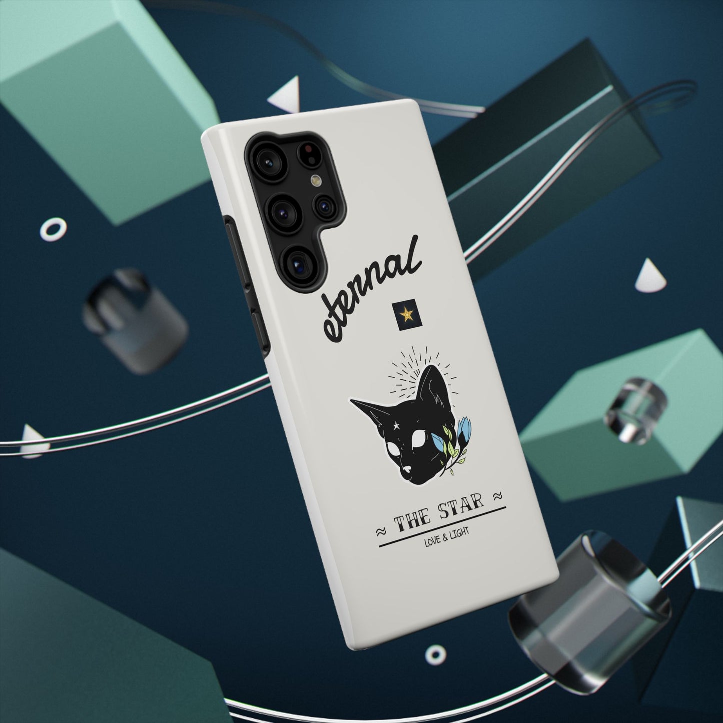 Eternal Star Cat Phone Case - Impact-Resistant, Gift for Cat Lovers, Trendy Accessory, Customizable Design, Modern Phone Protection