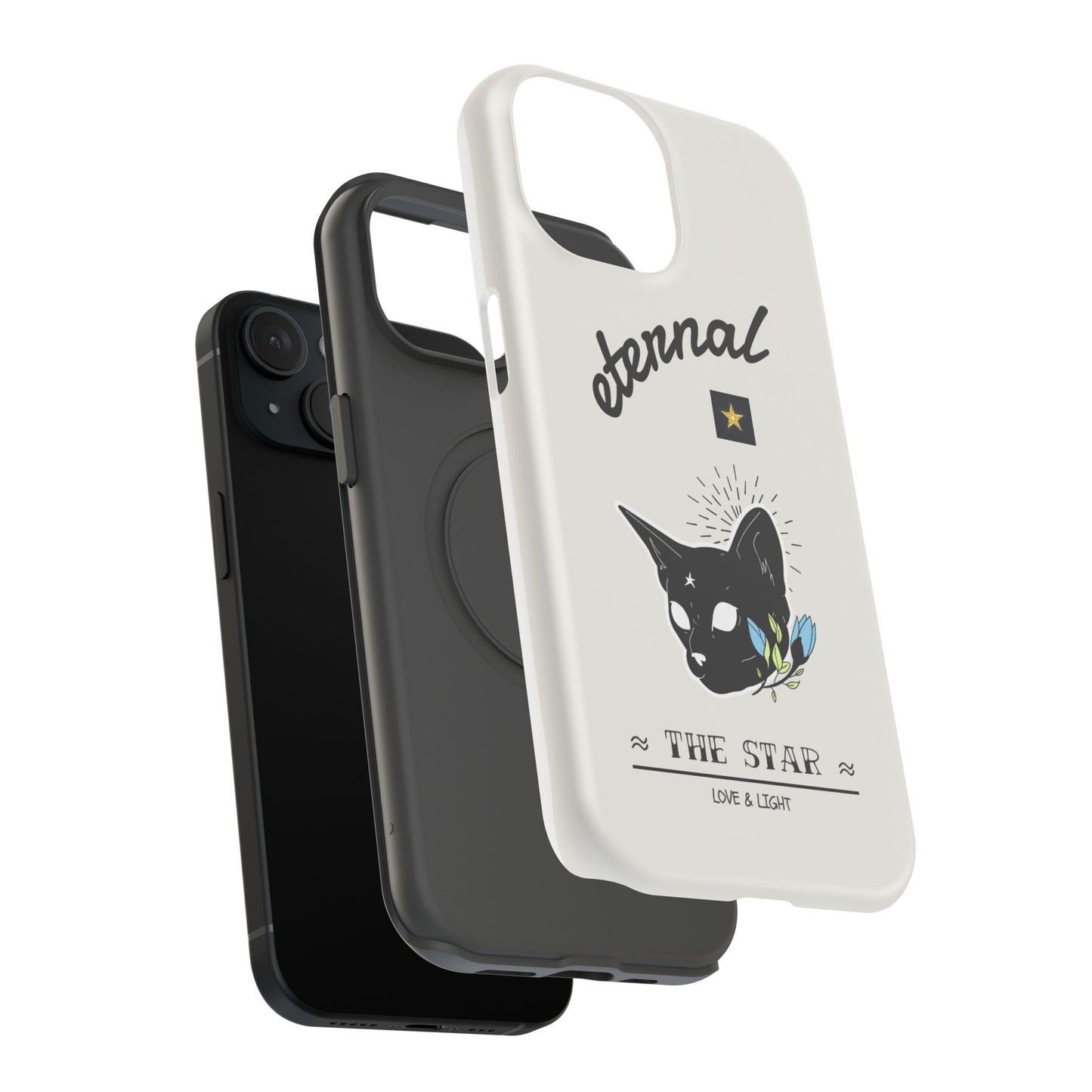 Eternal Star Cat Phone Case - Impact-Resistant, Gift for Cat Lovers, Trendy Accessory, Customizable Design, Modern Phone Protection