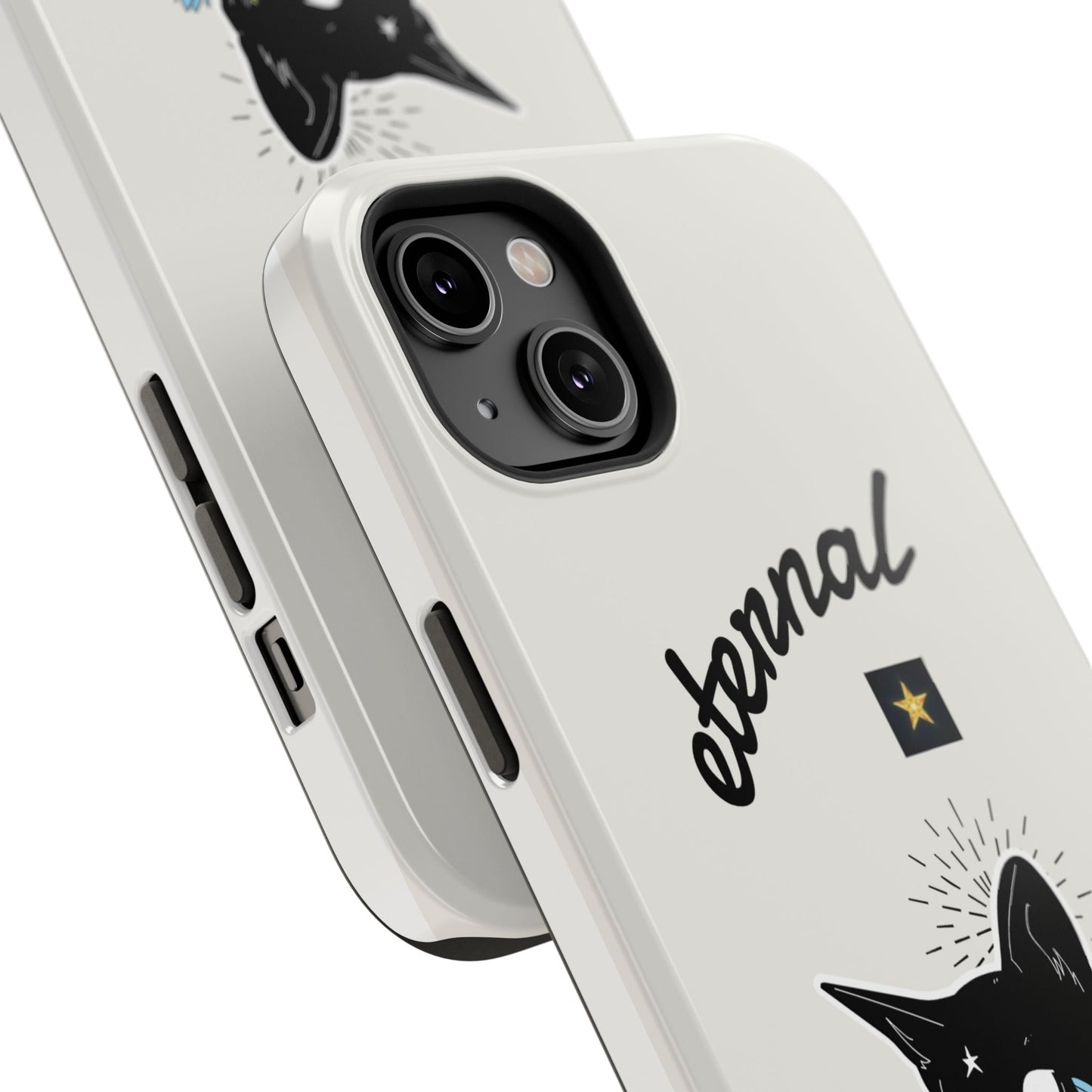 Eternal Star Cat Phone Case - Impact-Resistant, Gift for Cat Lovers, Trendy Accessory, Customizable Design, Modern Phone Protection