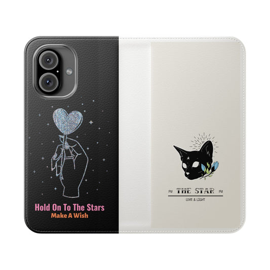 Stylish Flip Phone Cases for Dreamers, Unique Gifts for Cat Lovers, Personalized Phone Accessories, Birthday Present, Elegant Protection