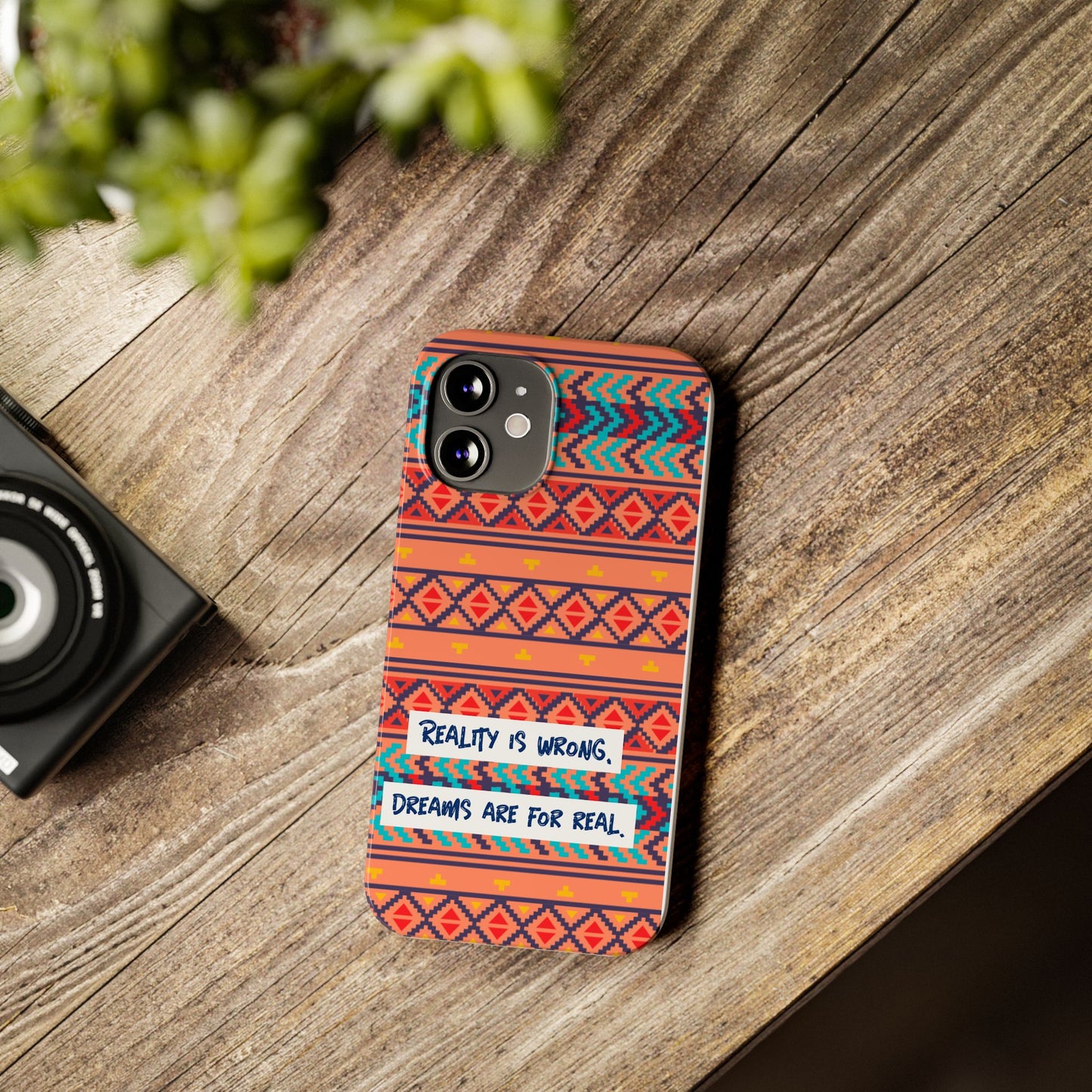 Vibrant Inspirational Phone Case – Dreamers Gift, Boho Slim Cover, Motivational Tech Accessory, Cute Gift for Her, Colorful Phone Holder