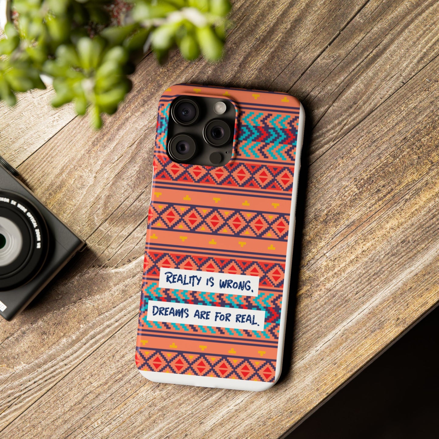 Vibrant Inspirational Phone Case – Dreamers Gift, Boho Slim Cover, Motivational Tech Accessory, Cute Gift for Her, Colorful Phone Holder