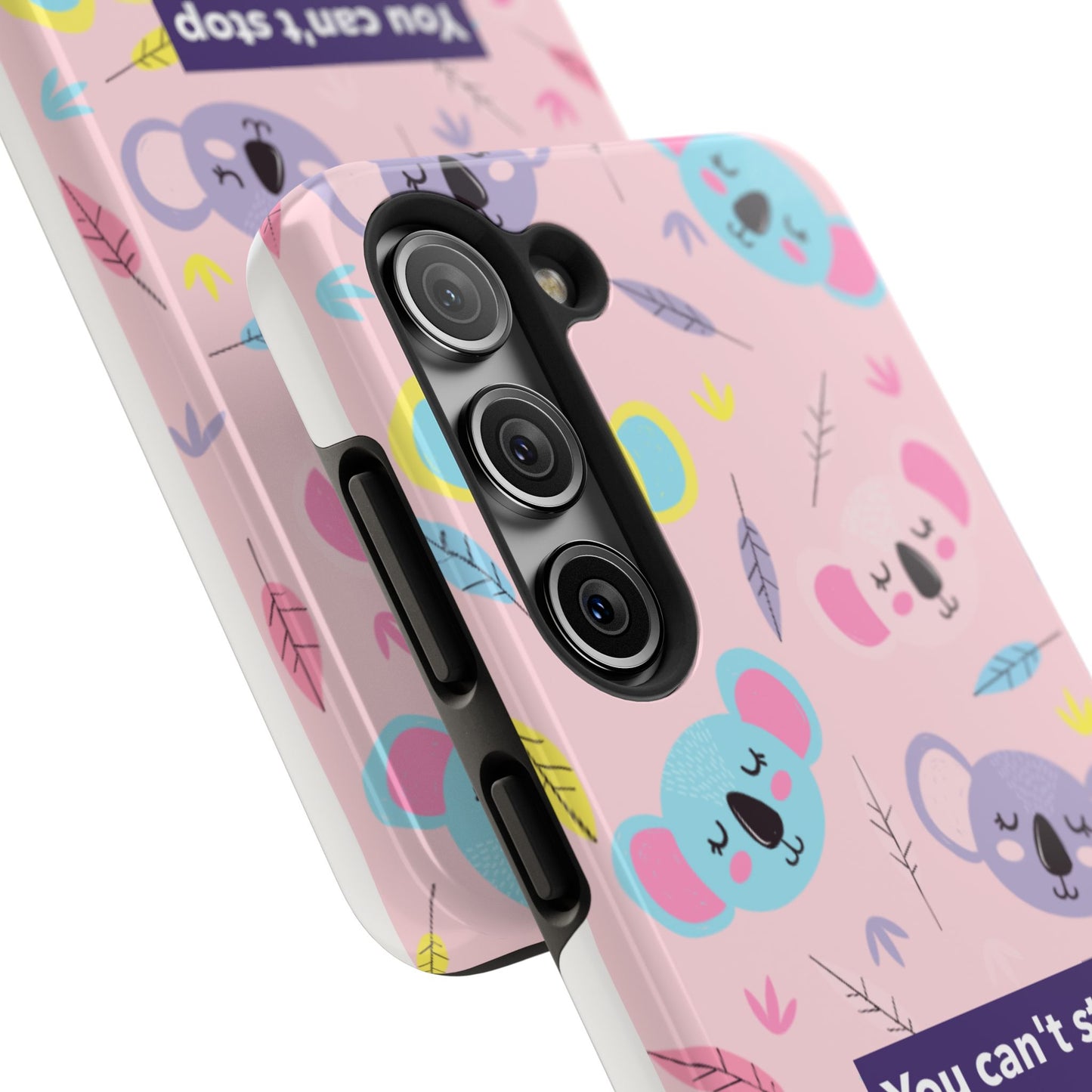 Cute Koala Phone Case with Inspirational Quote, Tough Case, Goofy Gift for Kids, Fun Accessories, Unique Phone Cover