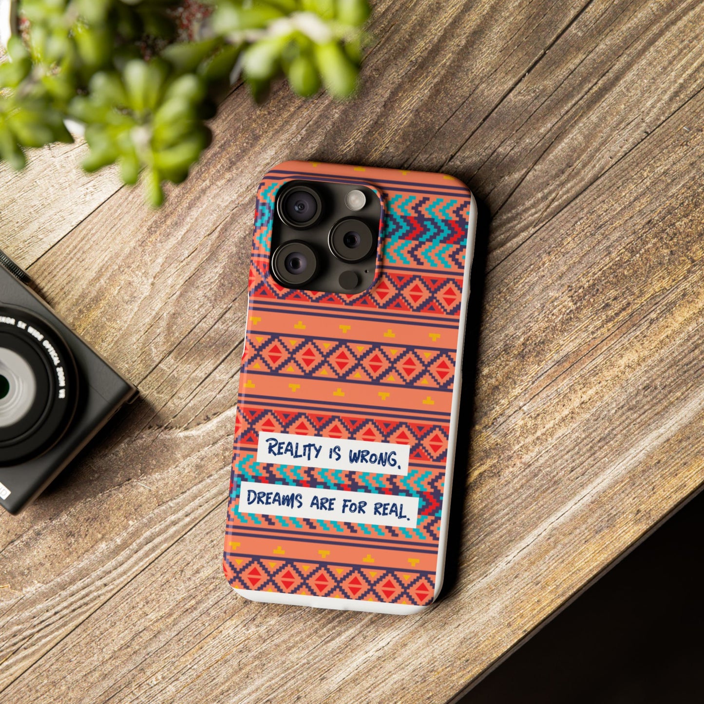 Vibrant Inspirational Phone Case – Dreamers Gift, Boho Slim Cover, Motivational Tech Accessory, Cute Gift for Her, Colorful Phone Holder