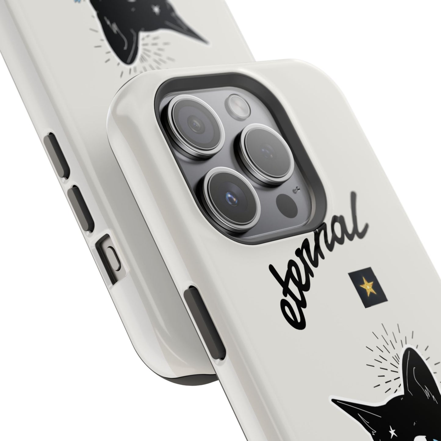 Eternal Star Cat Phone Case - Impact-Resistant, Gift for Cat Lovers, Trendy Accessory, Customizable Design, Modern Phone Protection