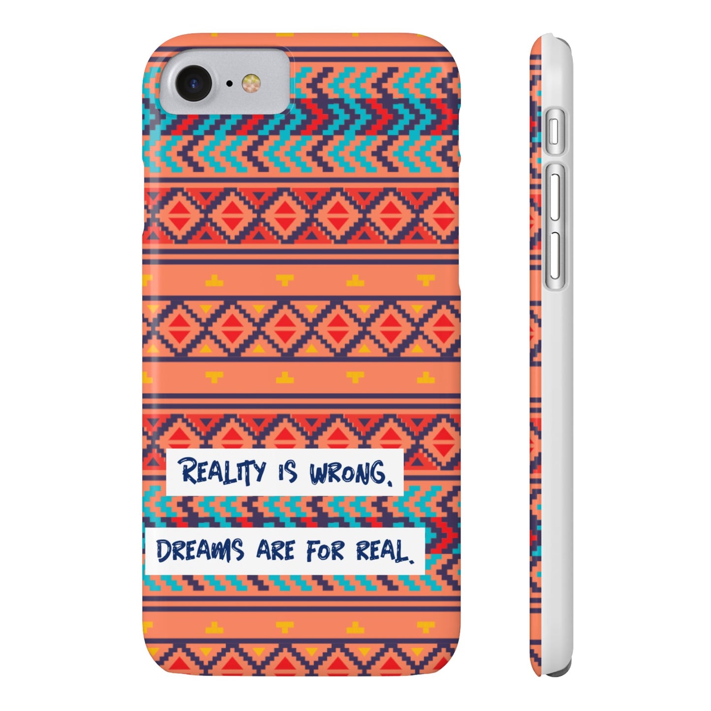 Vibrant Inspirational Phone Case – Dreamers Gift, Boho Slim Cover, Motivational Tech Accessory, Cute Gift for Her, Colorful Phone Holder