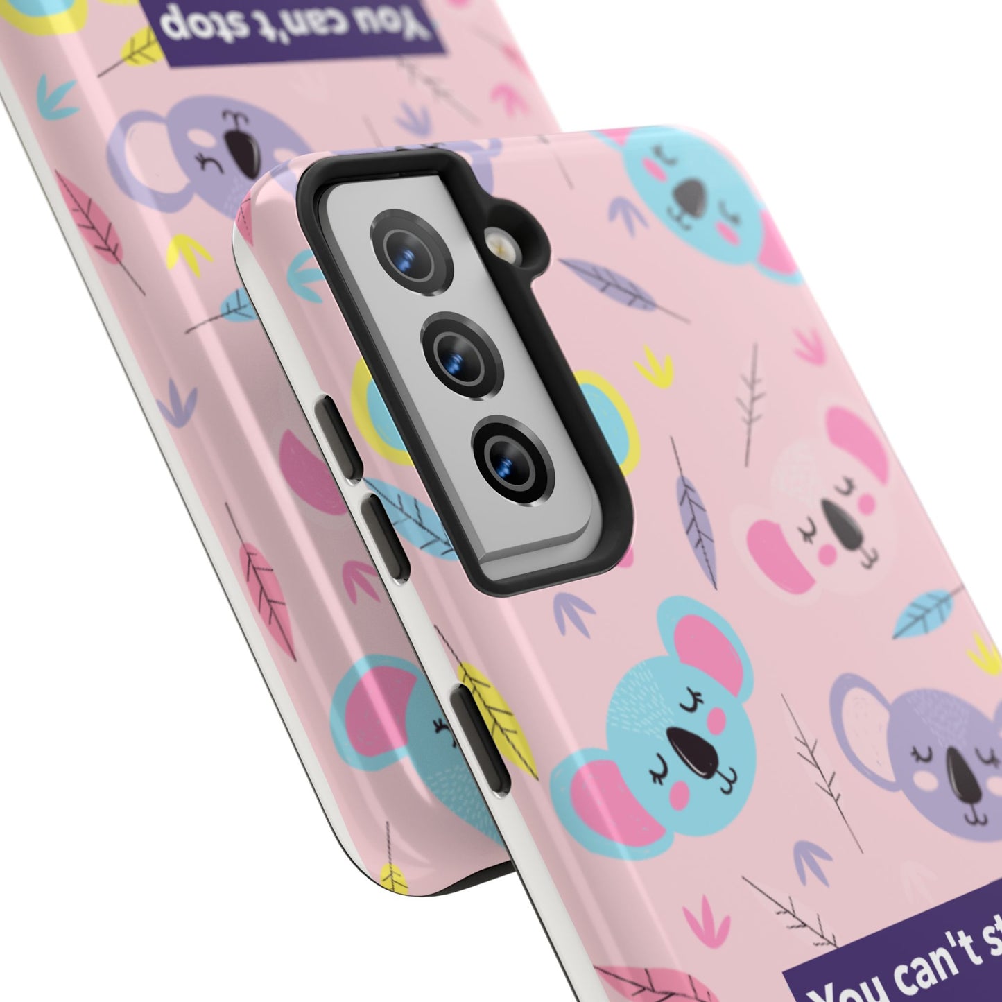 Cute Koala Phone Case with Inspirational Quote, Tough Case, Goofy Gift for Kids, Fun Accessories, Unique Phone Cover