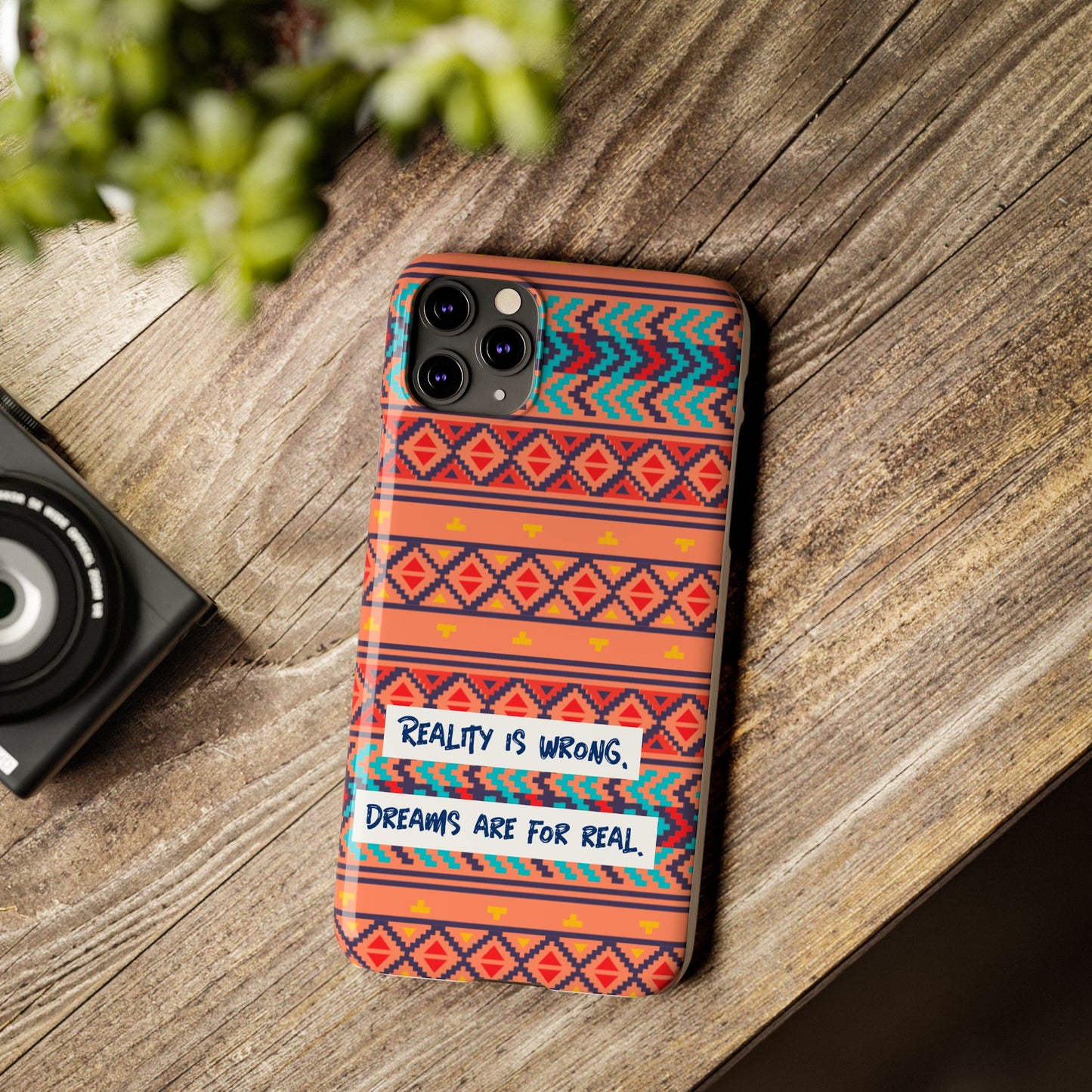 Vibrant Inspirational Phone Case – Dreamers Gift, Boho Slim Cover, Motivational Tech Accessory, Cute Gift for Her, Colorful Phone Holder