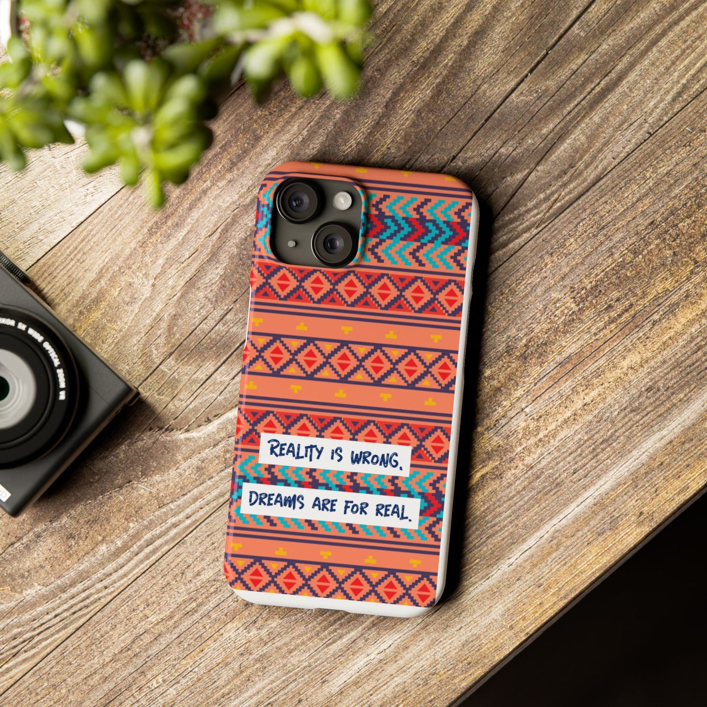 Vibrant Inspirational Phone Case – Dreamers Gift, Boho Slim Cover, Motivational Tech Accessory, Cute Gift for Her, Colorful Phone Holder