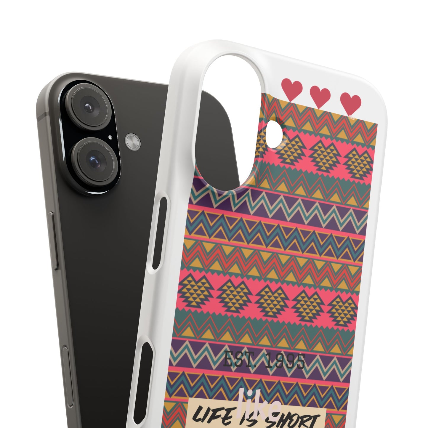 Vibrant Patterned Phone Case - Life is Short, Don't Be Lazy, Stylish Protection for Everyday Use, Perfect Gift for Friends, Trendy [...]