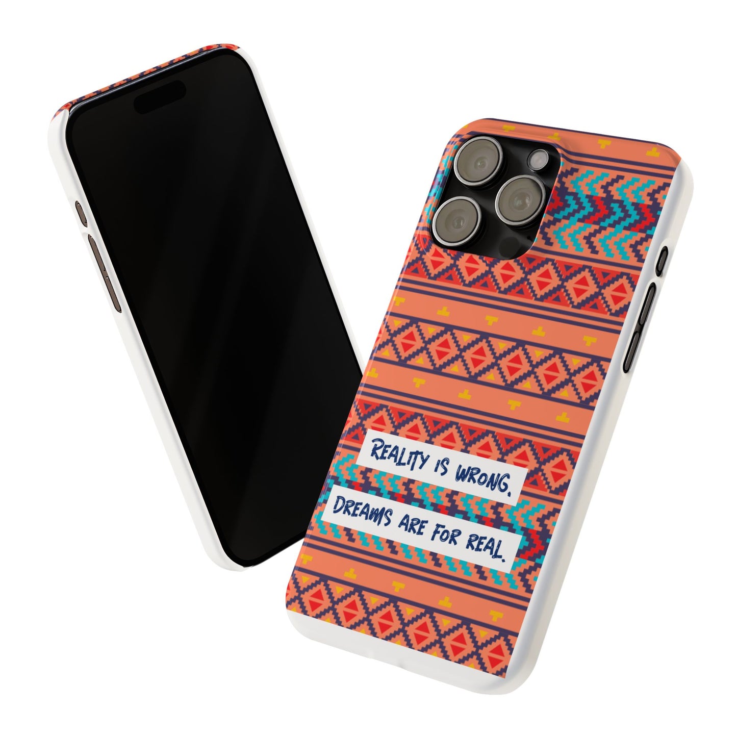 Vibrant Inspirational Phone Case – Dreamers Gift, Boho Slim Cover, Motivational Tech Accessory, Cute Gift for Her, Colorful Phone Holder