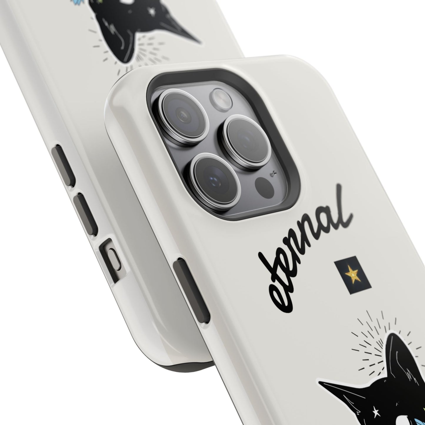 Eternal Star Cat Phone Case - Impact-Resistant, Gift for Cat Lovers, Trendy Accessory, Customizable Design, Modern Phone Protection