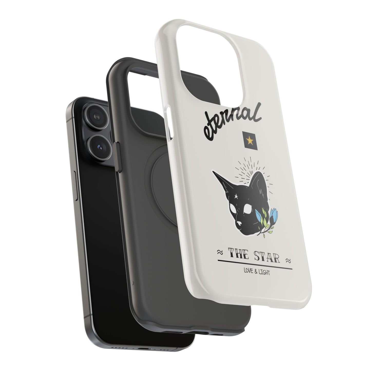 Eternal Star Cat Phone Case - Impact-Resistant, Gift for Cat Lovers, Trendy Accessory, Customizable Design, Modern Phone Protection