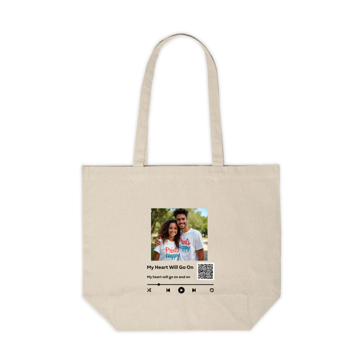 Canvas Shopping Tote- Music player  templet