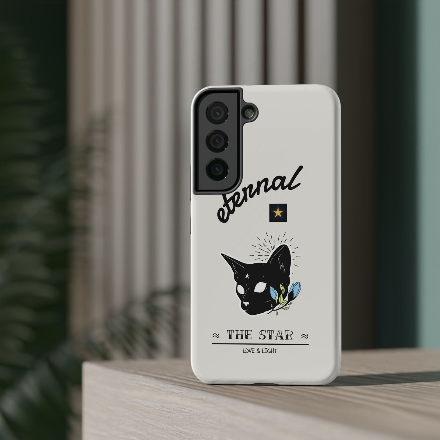 Eternal Star Cat Phone Case - Impact-Resistant, Gift for Cat Lovers, Trendy Accessory, Customizable Design, Modern Phone Protection