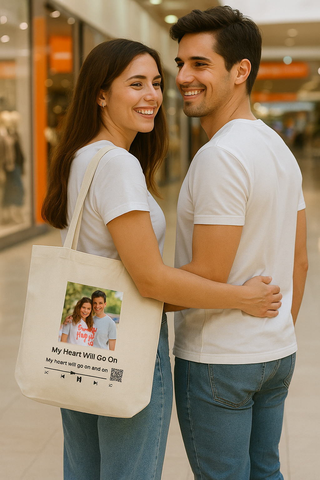 Canvas Shopping Tote- Music player  templet