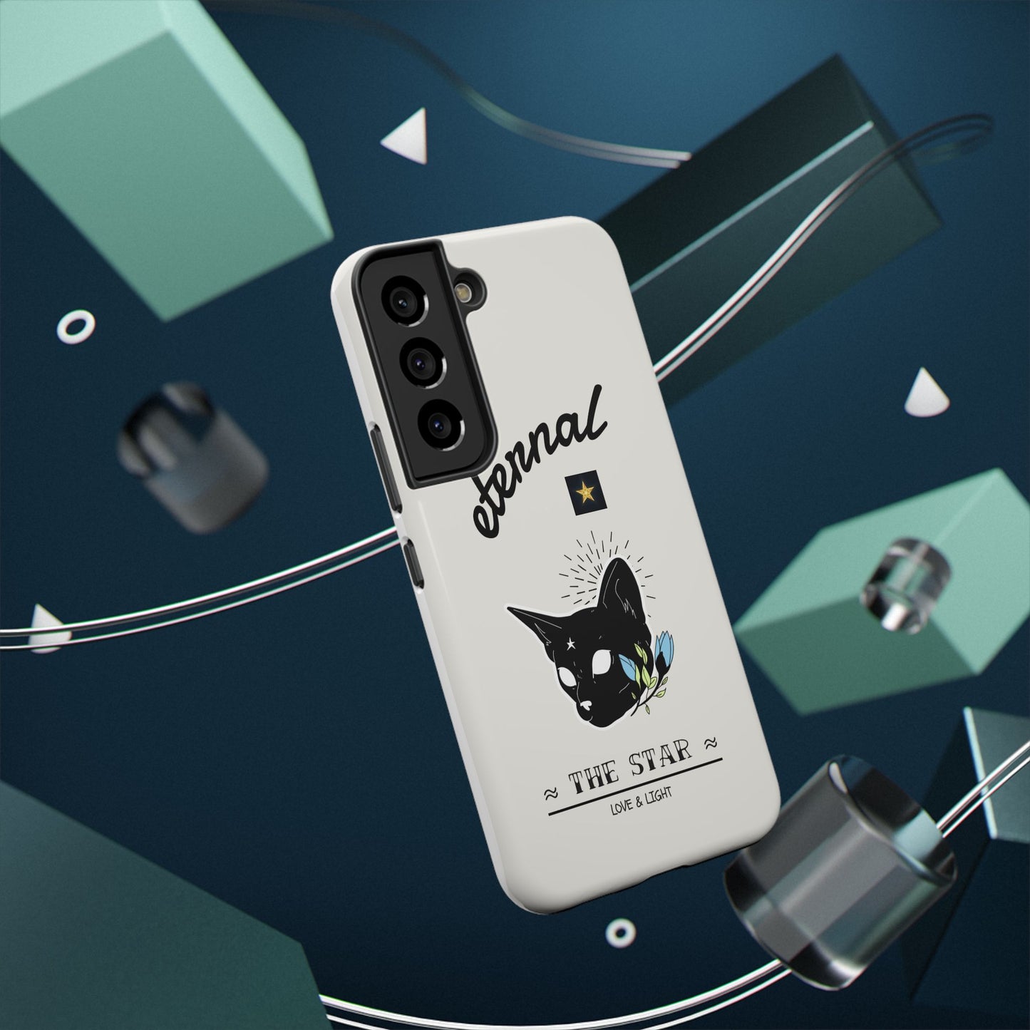 Eternal Star Cat Phone Case - Impact-Resistant, Gift for Cat Lovers, Trendy Accessory, Customizable Design, Modern Phone Protection